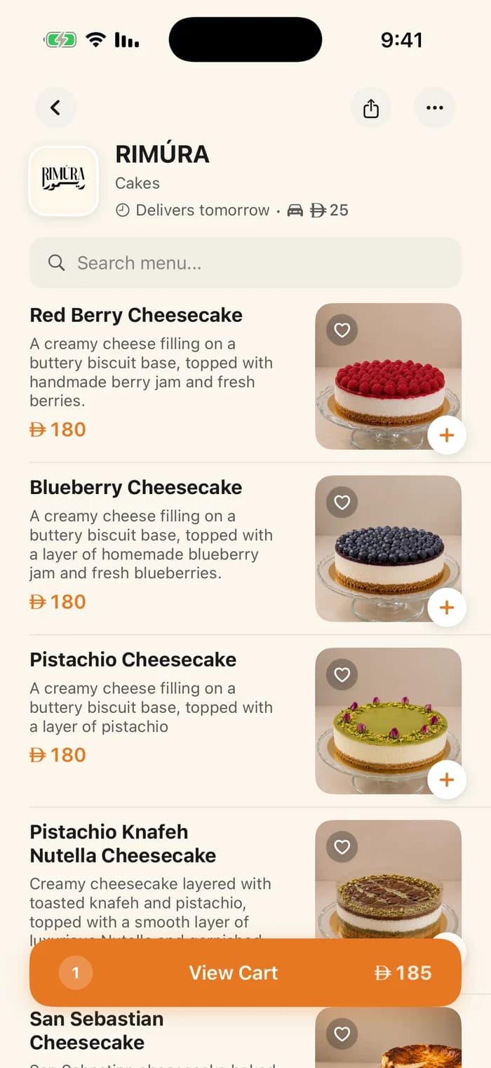 Prices and ingredients on a storefront